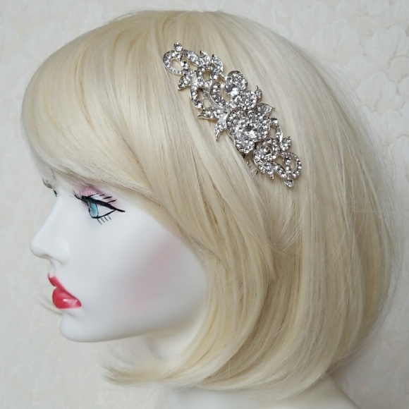 Beautiful Clear Rhinestone Prom Bridal Hair Comb - Picture 3 of 8